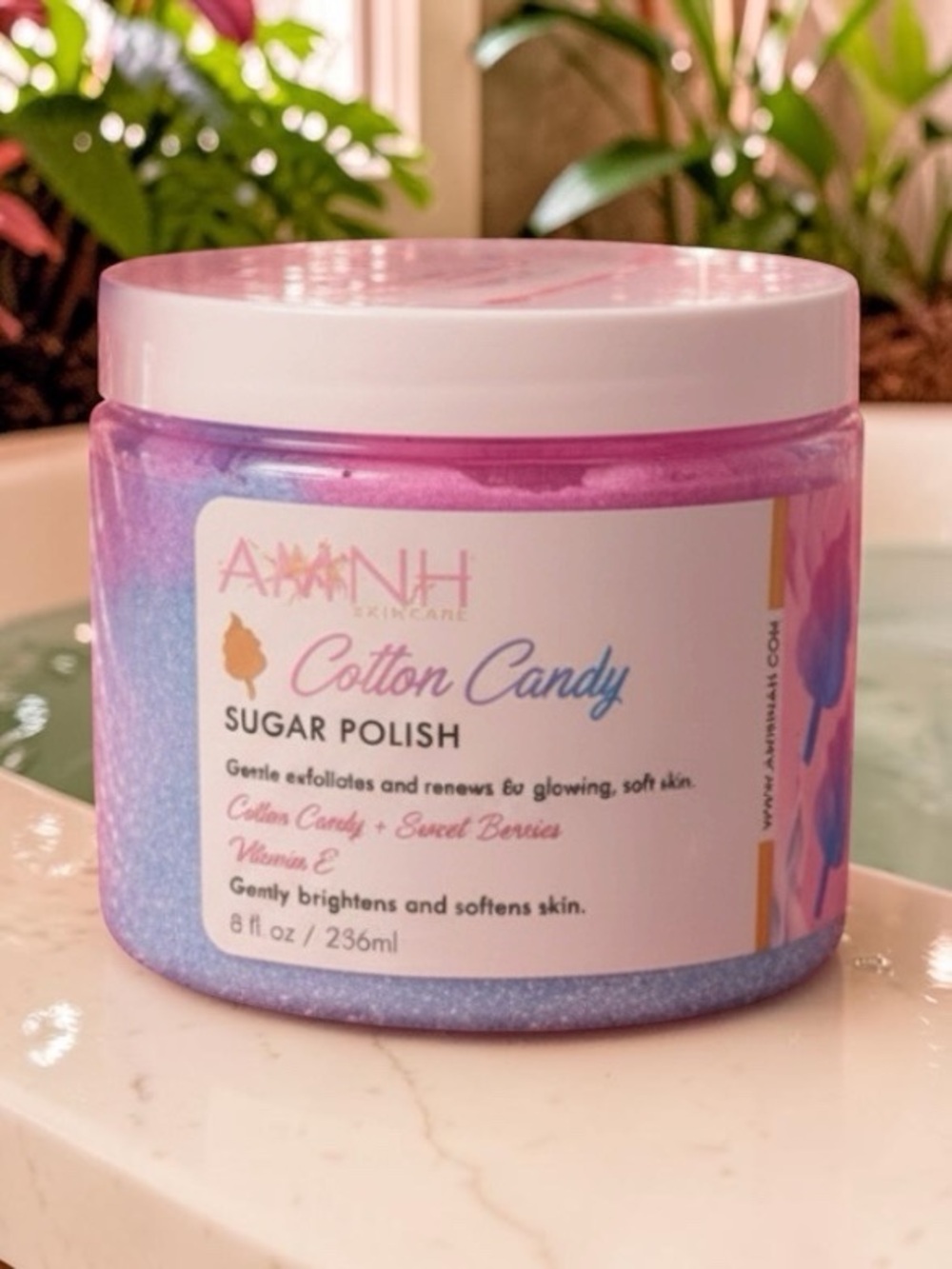 NWT Aminnah Skincare Cotton Candy Sugar Polish Scrub 8oz